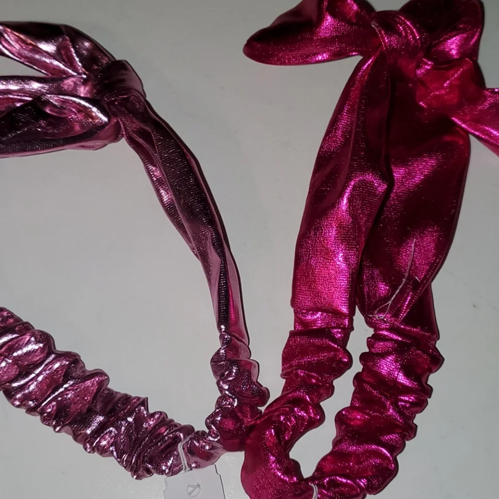 New Jewlia set Metallic pink stretch headbands